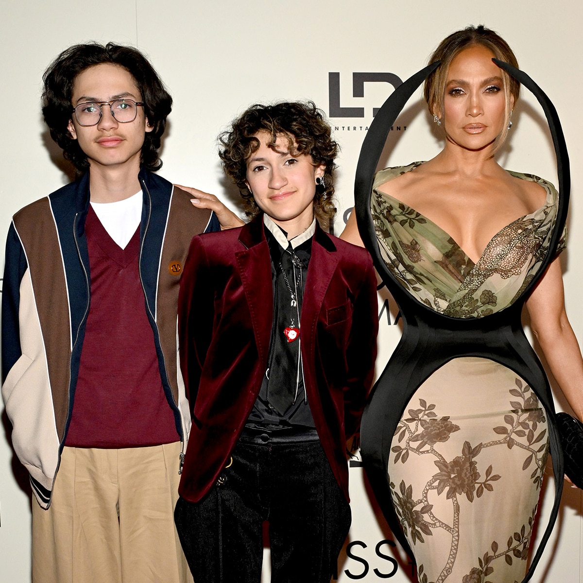 Jennifer Lopez arrives on the red carpet of the New York City premiere of Kiss of the Spider Woman alongside her kids Max and Emme.