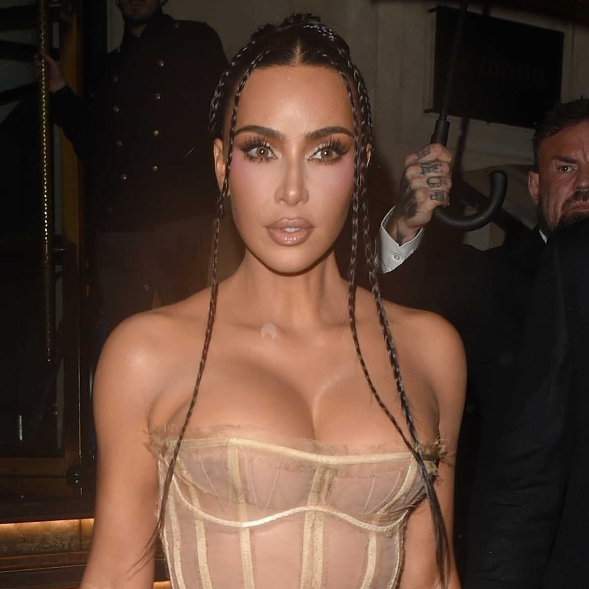 Kim Kardashian Wears Sheer Corset After 45th Birthday Party
