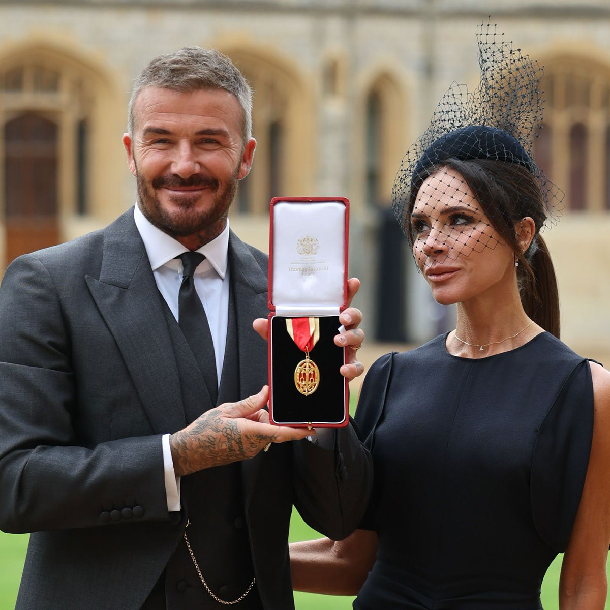 David Beckham and Victoria Beckham at Windsor Castle, 2025