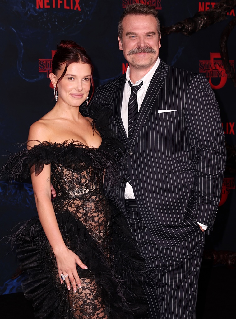 Stranger Things Millie Bobby Brown, David Harbour Red Carpet Photo