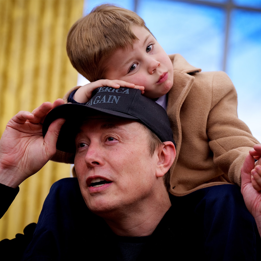 Elon Musk’s Son Picks His Nose and Wipes It on Donald Trump’s Desk - E! Online