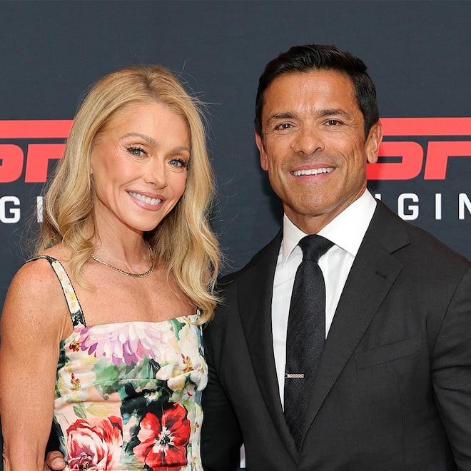 Kelly Ripa and Mark Consuelos attend ESPN's "Running With The Wolves" series premiere