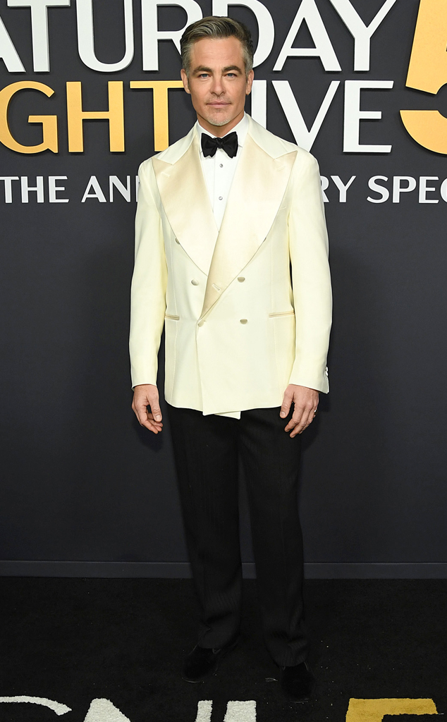 Chris Pine arrives at the SNL50: The Anniversary Special red carpet, Saturday Night Live