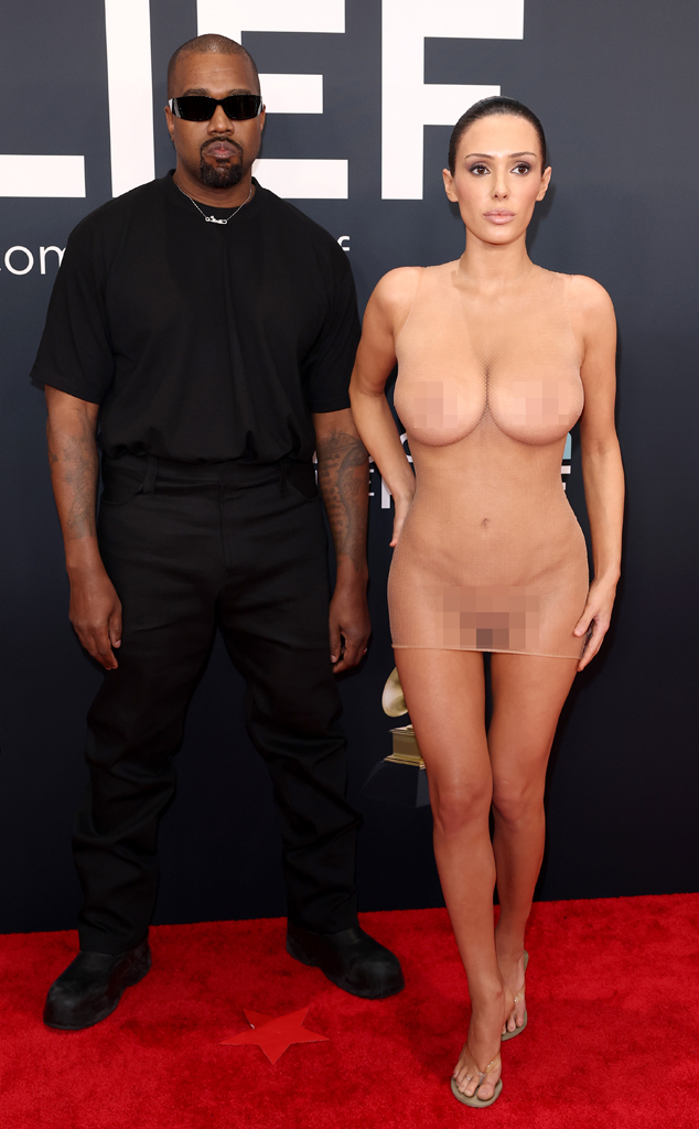 Kanye West and Bianca Censori arrive at the Grammys 2025 red carpet, Couples