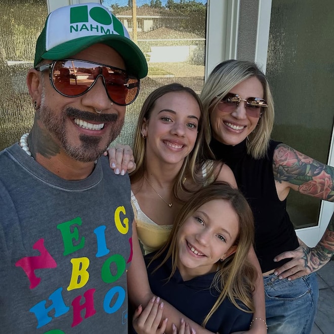 AJ McLean, wife Rochelle and daughters Elliott and Lyric, Instagram, 2025