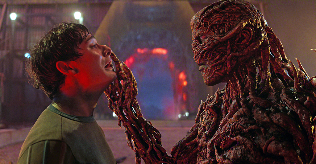 Noah Schnapp as Will Byers and Jamie Campbell Bower as Vecna in Stranger Things, Season 5