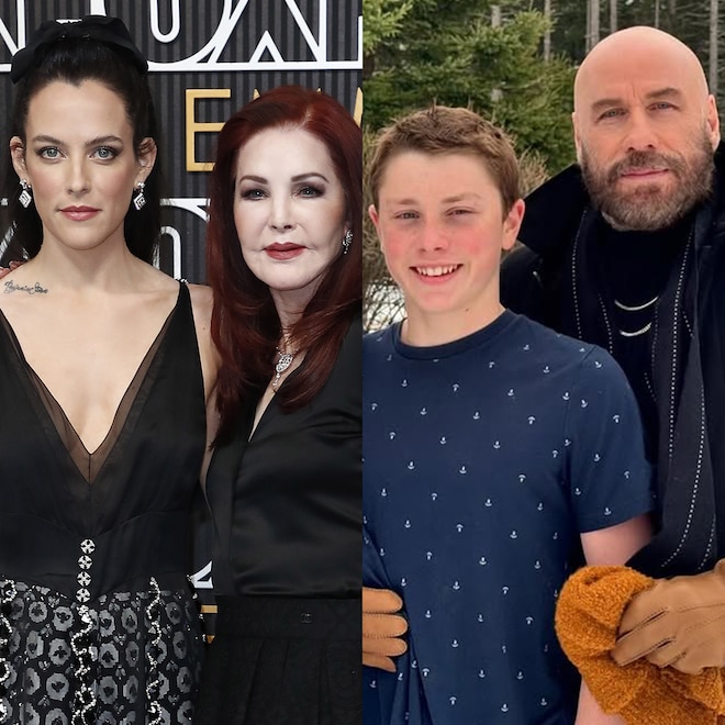 Riley Keough, Priscilla Presley, Benjamin Travolta, John Travolta
