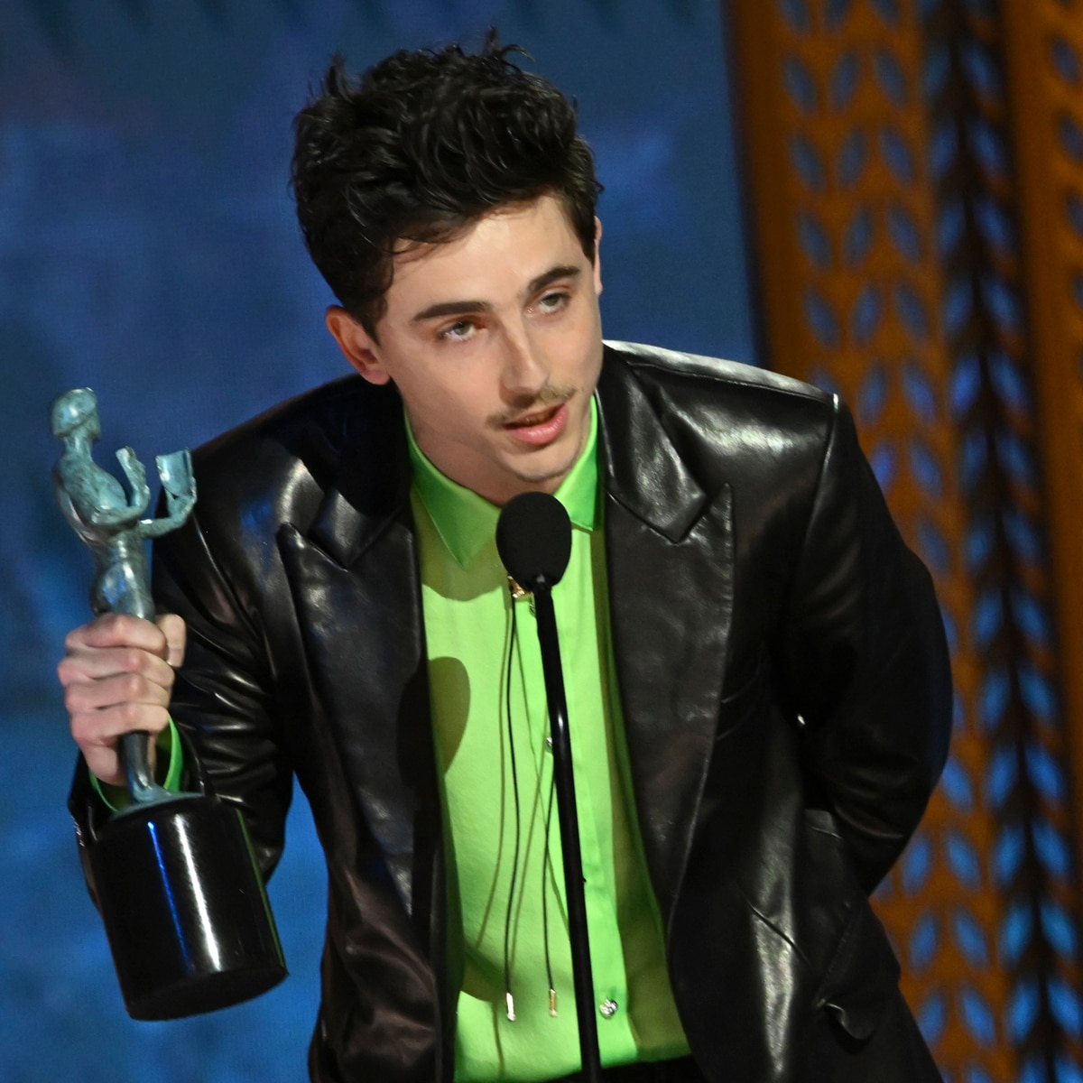 Timothee Chalamet accepts win at the SAG Awards 2025