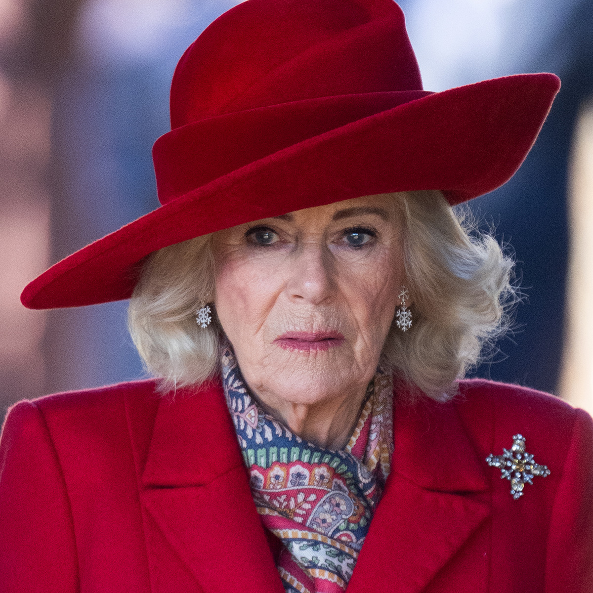 Queen Camilla at Christmas Morning Service in December 2025