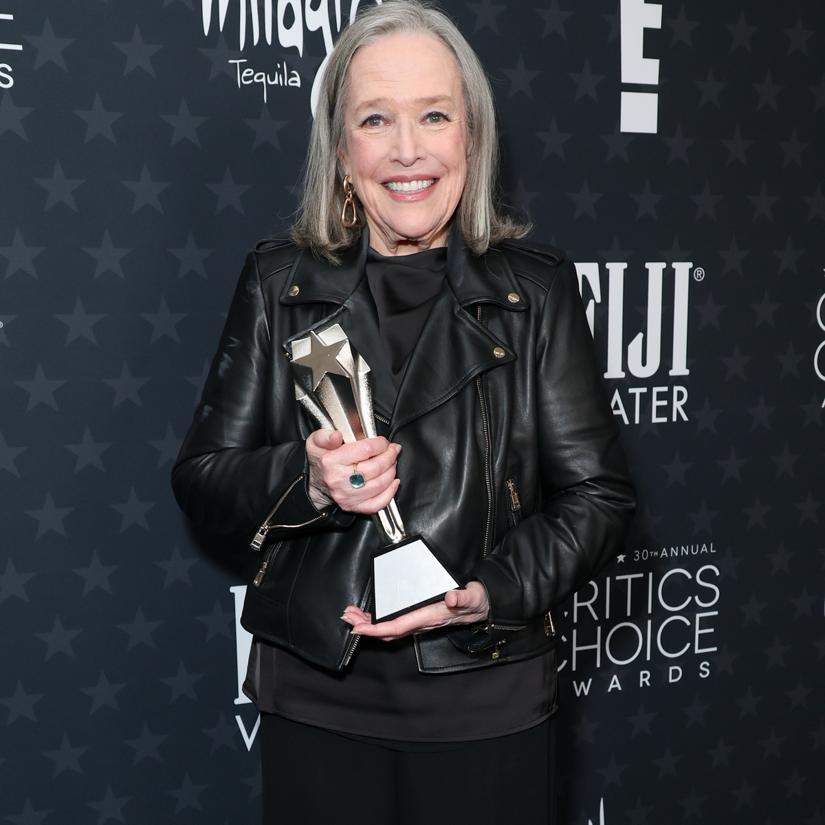 Kathy Bates Gives Her Critics Choice Award to Eric Christian Olsen