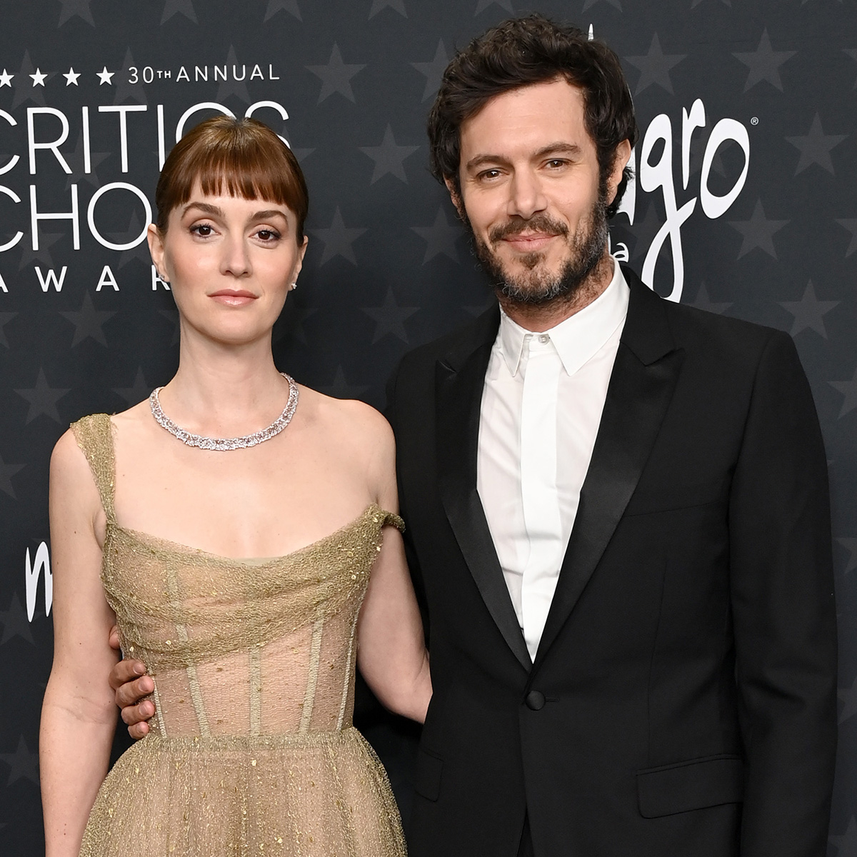 Leighton Meester and Adam Brody Arrives at the Critics Choice Awards 2025 red carpet
