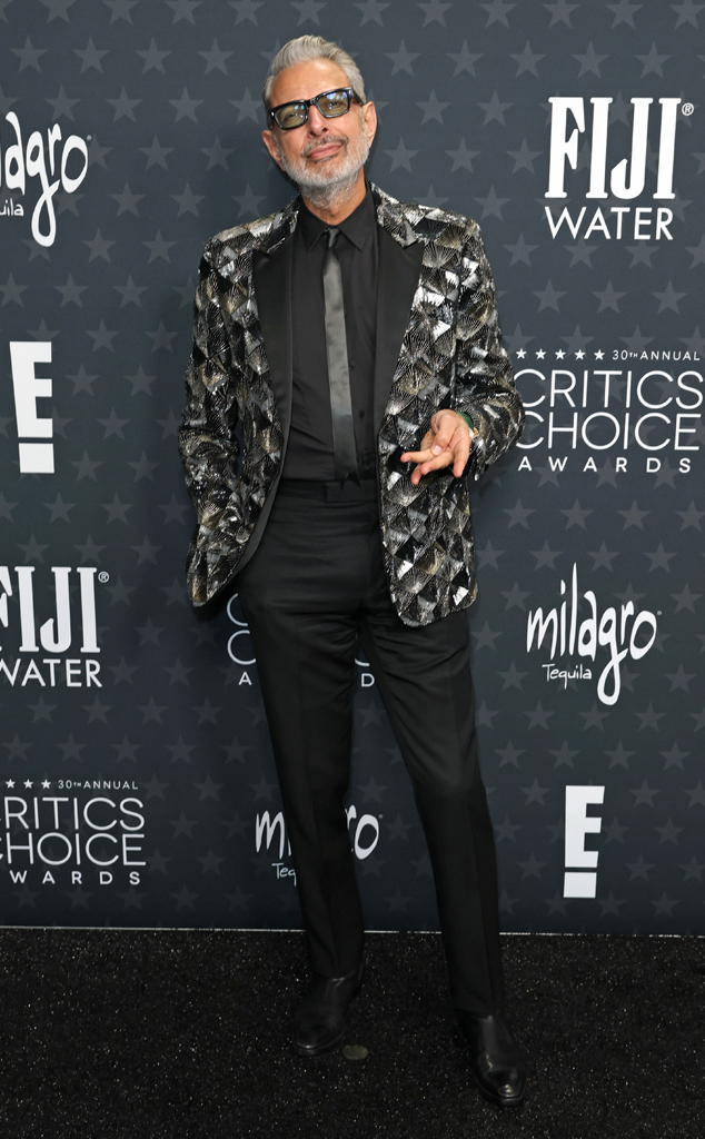 Jeff Goldblum arrives at the Critics Choice Awards 2025 red carpet
