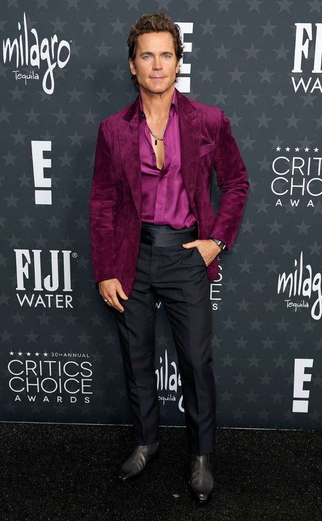 Matt Bomer arrives at the Critics Choice Awards 2025 red carpet