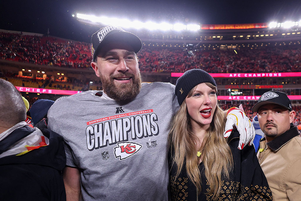 Taylor Swift, Travis Kelce, AFC Championship 2025