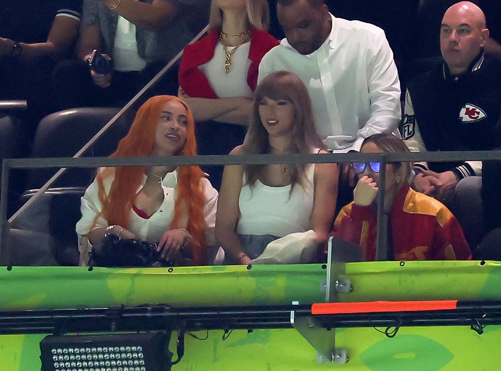 Ice Spice and Taylor Swift attends super bowl 2025