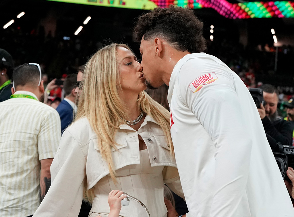 Brittany Mahomes and Patrick Mahomes attends super bowl 2025