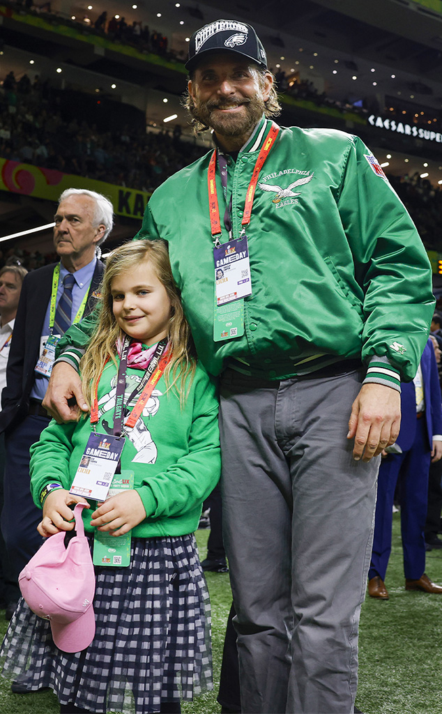 Bradley Cooper and Lea Cooper attends super bowl 2025