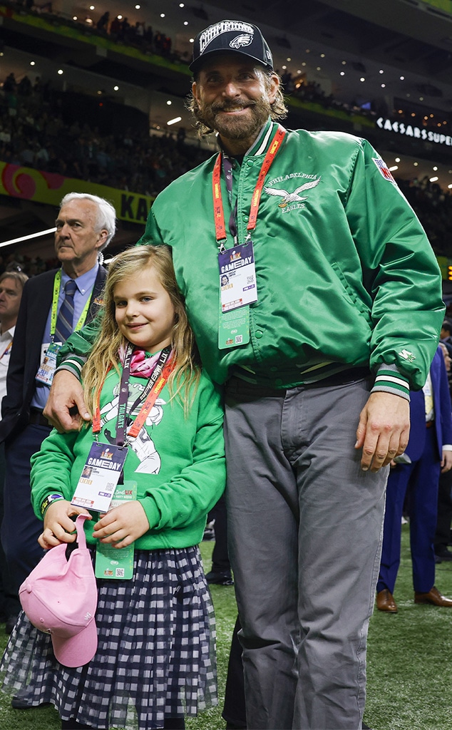 Bradley Cooper and Lea Cooper attends super bowl 2025