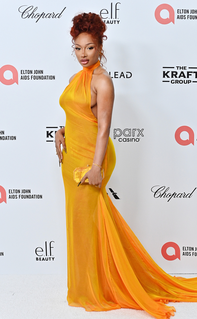Megan Thee Stallion attends Elton John AIDS Foundation's 2025 Academy Awards Viewing Party