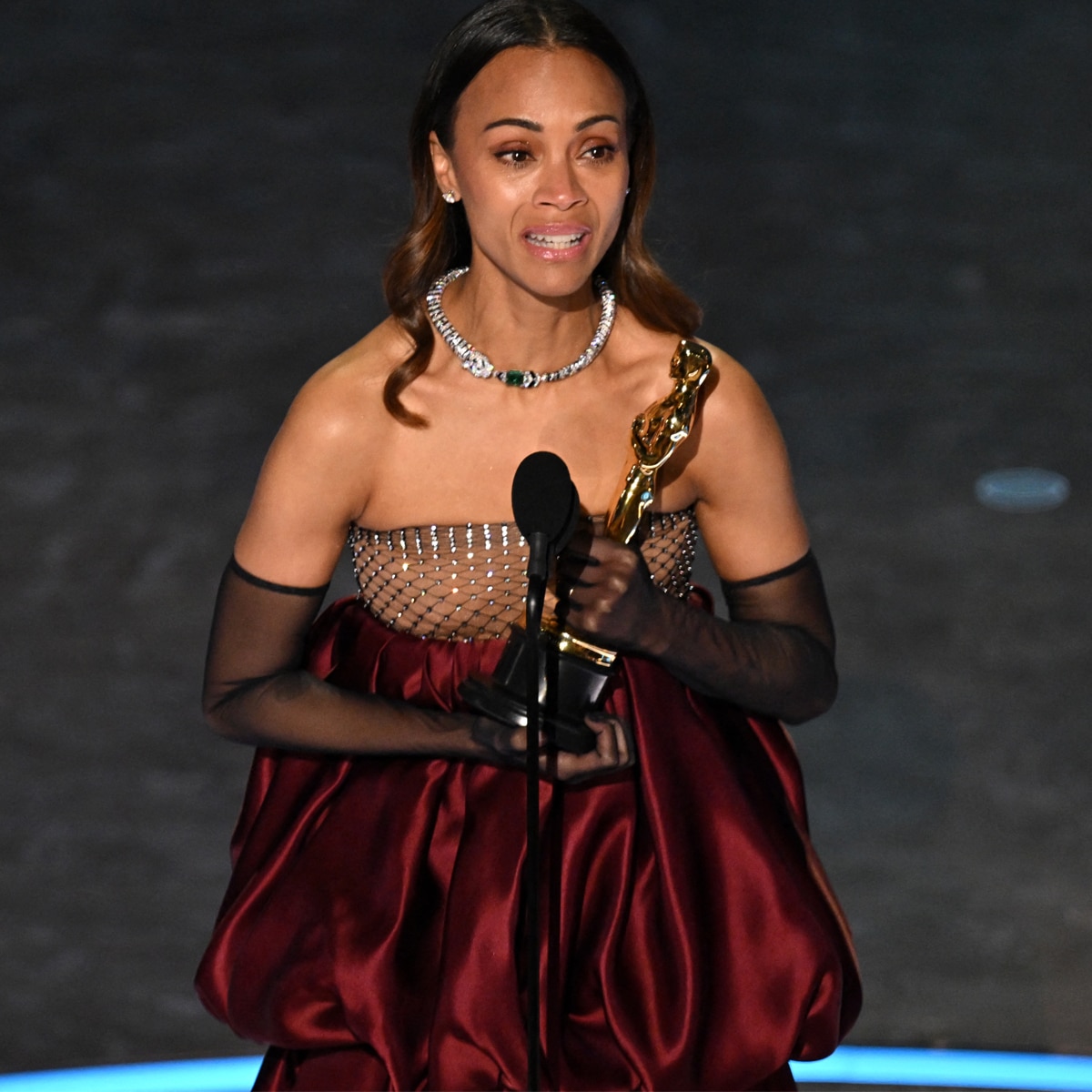 Zoe Saldana wins best supporting actress at 2025 Oscars, Academy Awards