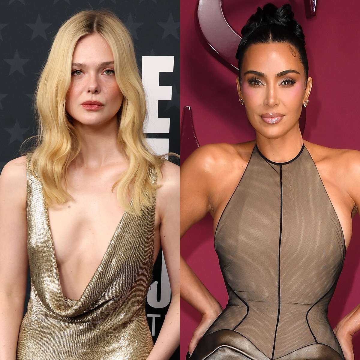 Elle Fanning Arrives at Critics Choice 2026, Kim Kardashian