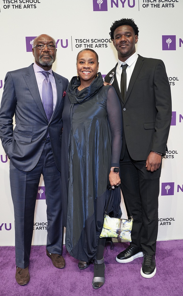 Delroy Lindo, Neshormeh Lindo and Damiri Lindo attend Tisch Gala 2023