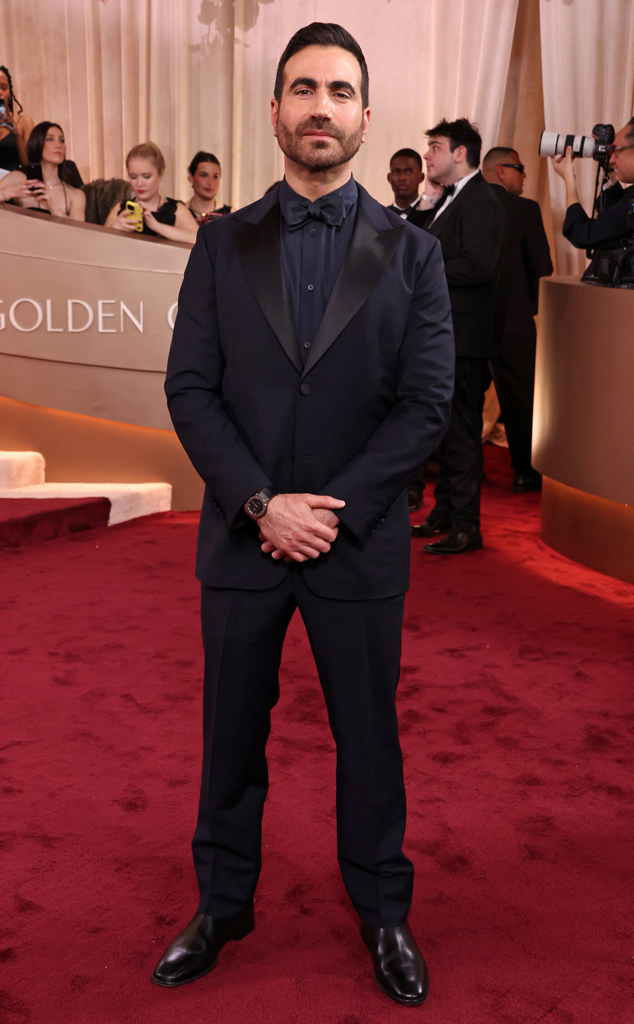 Brett Goldstein arrives at the Golden Globe Awards 2026 red carpet 