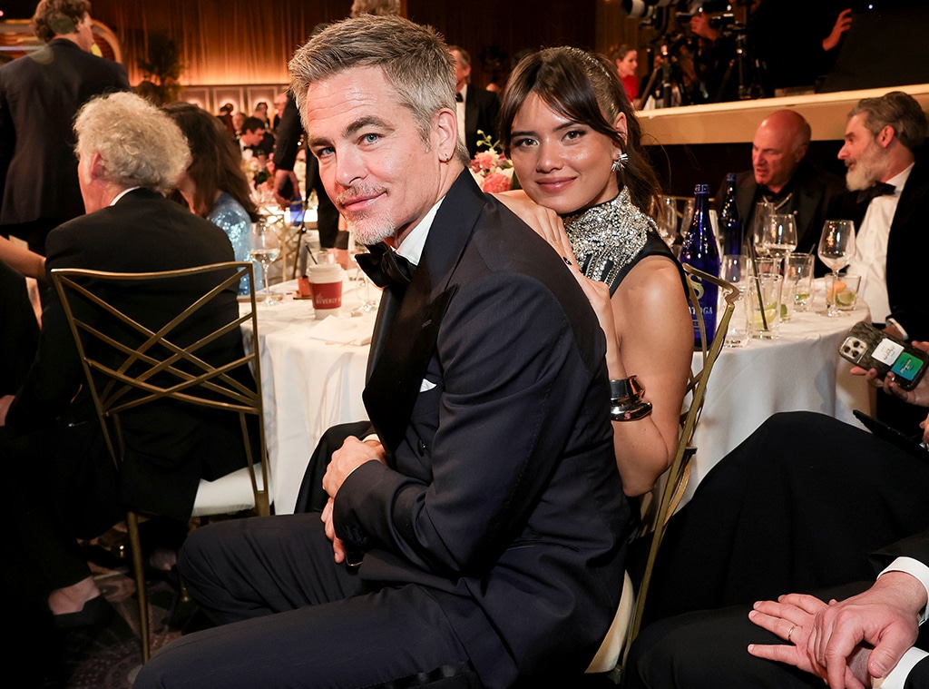 Chris Pine and Keana Sky Wenger attend the 83rd Annual Golden Globe Awards