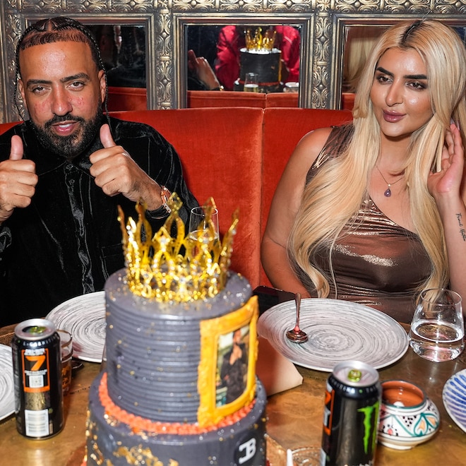 French Montana and Sheikha Mahra attend French Montana Celebrates his 41st Birthday at Moroccan hotspot Ayah with Fiancé Sheikha Mahra on November 09, 2025 in New York City.