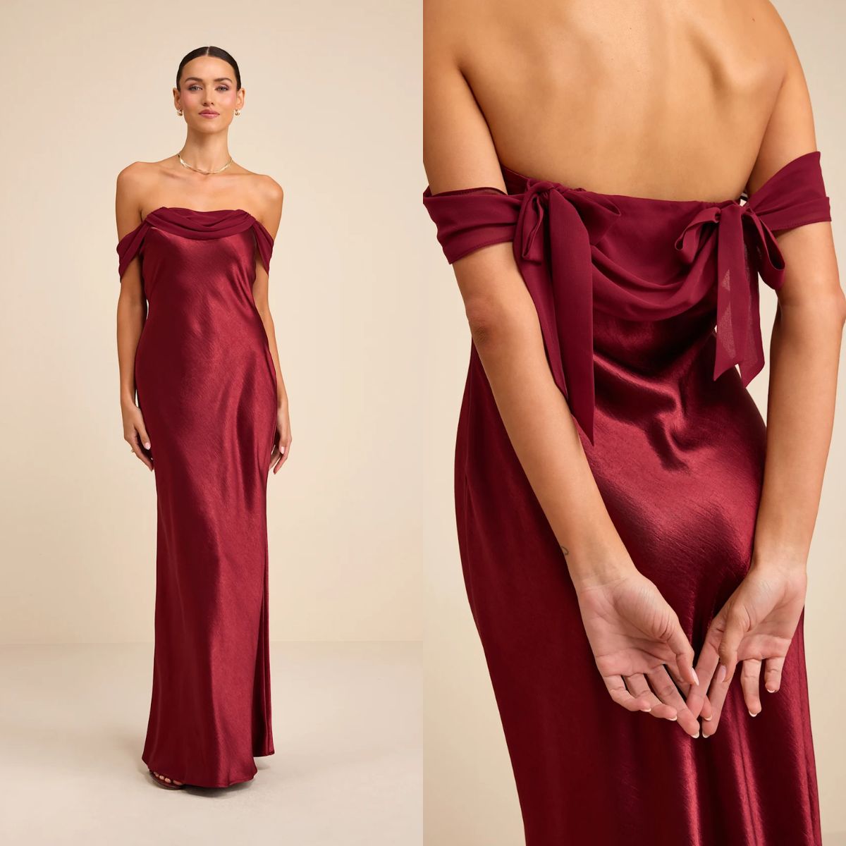 lucy bridesmaid dresses BABARONI Deep V Neck Sexy Chiffon Dress with Slit-Vintage Mauve, Vintage Mauve / US0 main image 1