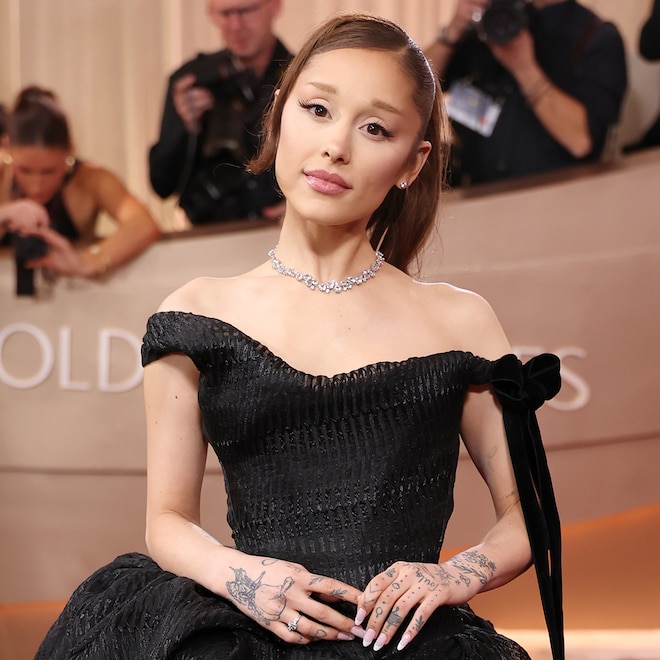 Ariana Grande arrives at the 2026 Golden Globes