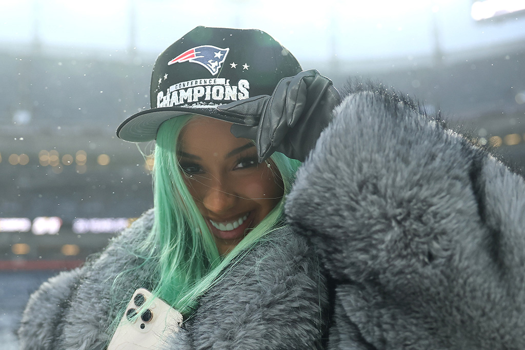 Cardi B at the 2026 AFC Championship Game
