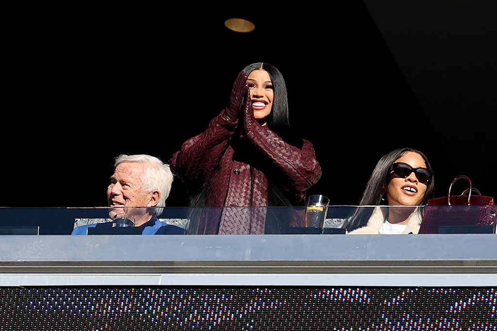 Cardi B watching New England Patriots vs. Atlanta Falcons, Nov. 2, 2025