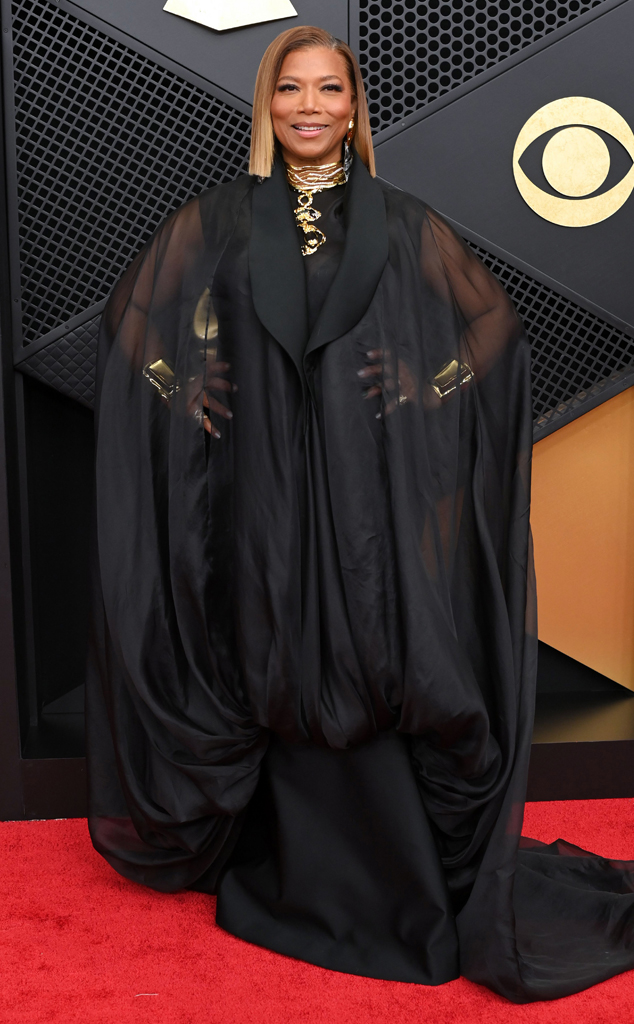 Queen Latifah arrives at the Grammys 2026 red carpet 