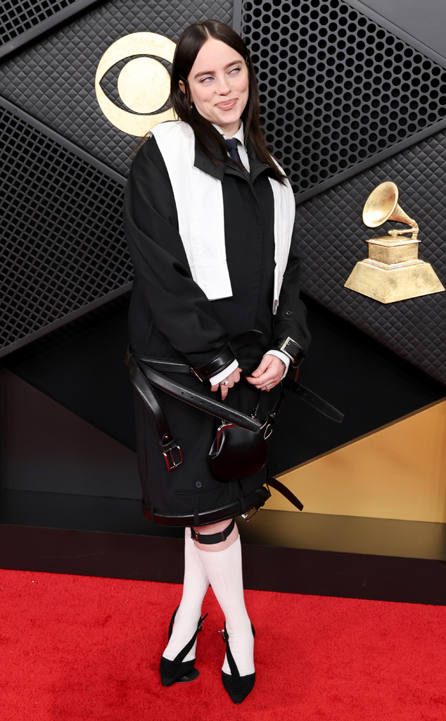 Billie Eilish arrives at the Grammys 2026 red carpet 