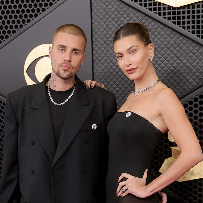 Justin Bieber, Hailey Bieber arrive at Grammys 2026 red carpet