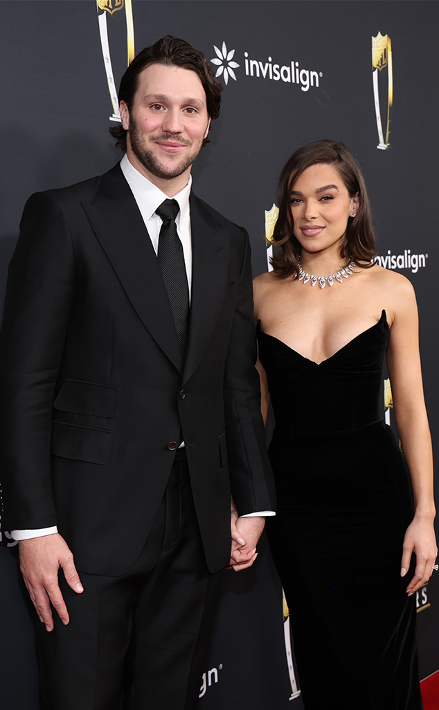 Josh Allen and Hailee Steinfeld attend the 14th Annual NFL Honors at Saenger Theatre on February 06, 2025 in New Orleans, Louisiana.