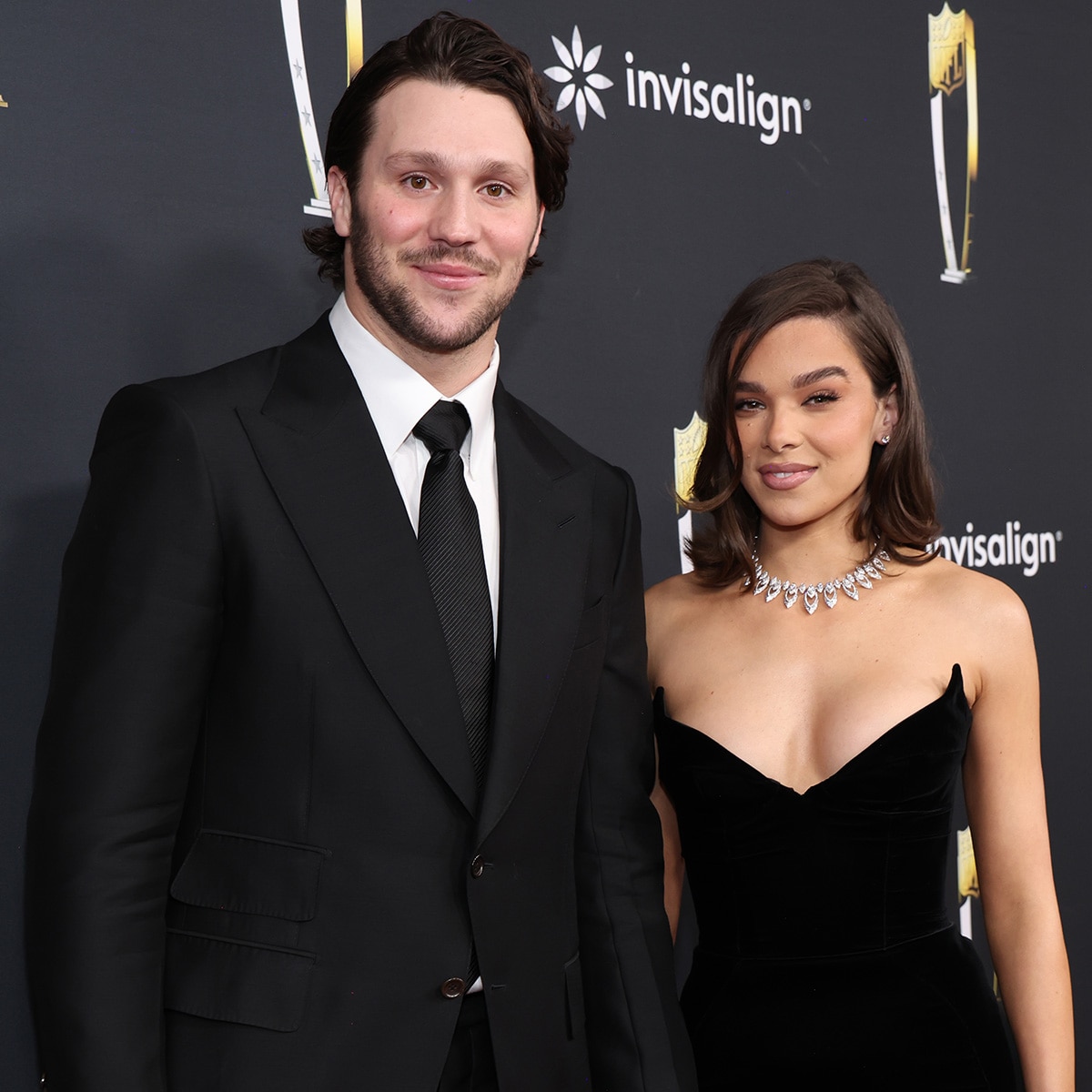 Josh Allen and Hailee Steinfeld attend the 14th Annual NFL Honors at Saenger Theatre on February 06, 2025 in New Orleans, Louisiana.