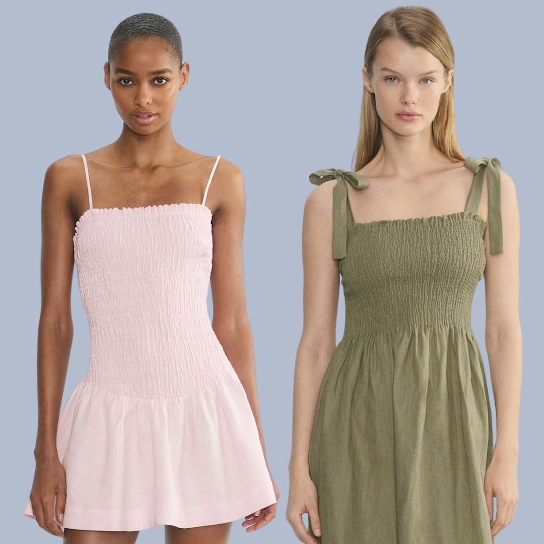 Promoção de vestidos de primavera Aritzia: vestidos de linho, vestidos de popeline