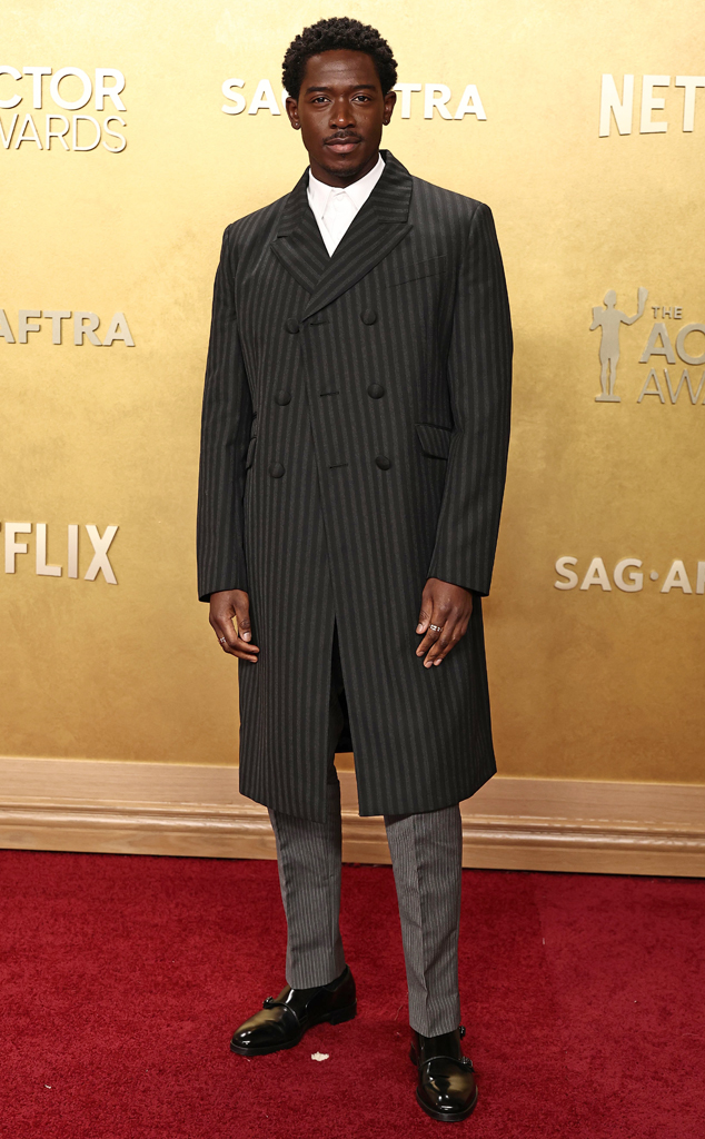Damson Idris arrives to the Actor Awards 2026 red carpet