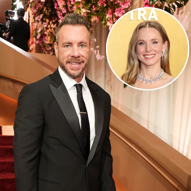 Dax Shepard at the Golden Globes 2026 with Kristen Bell at 2026 Actor Awards Inset