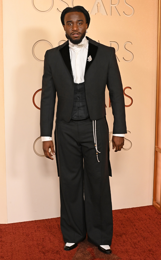Shaboozey arrives at the Oscars 2026 red carpet