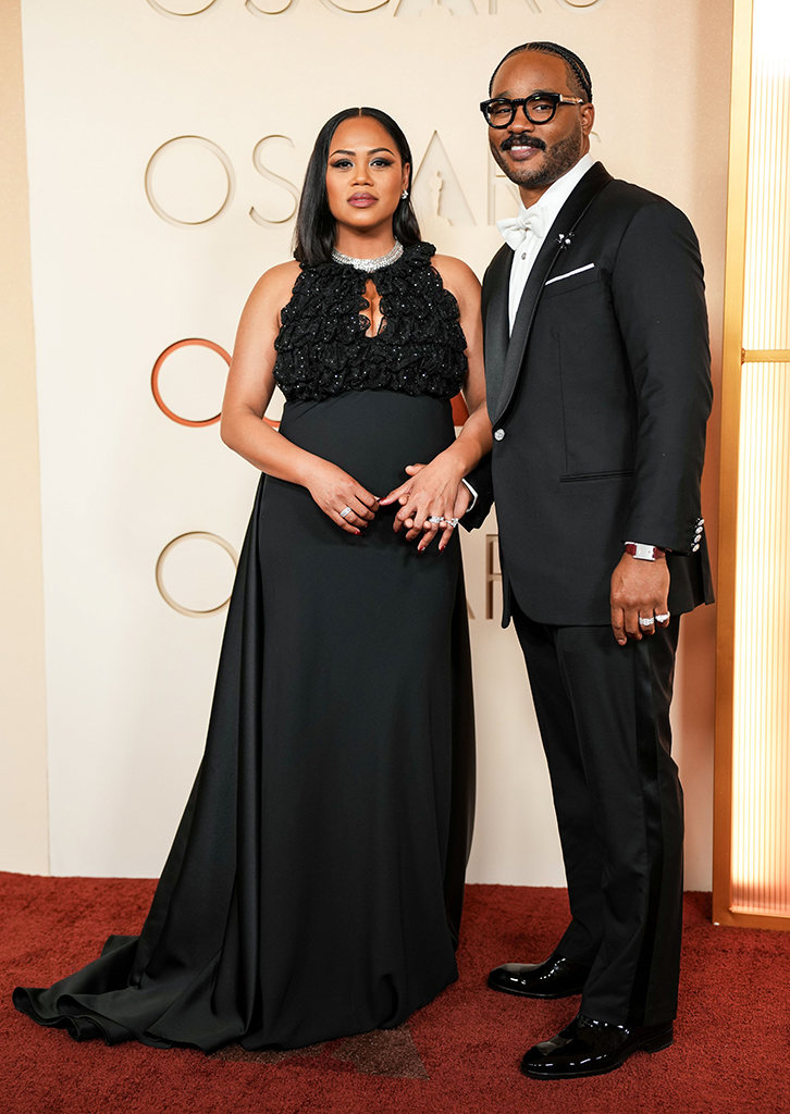 Zinzi Coogler and Ryan Coogler arrive at the Oscars 2026 red carpet, Couples