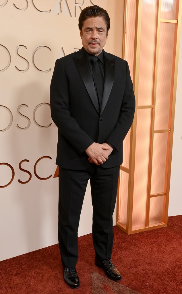 Benicio del Toro arrives at the Oscars 2026 red carpet