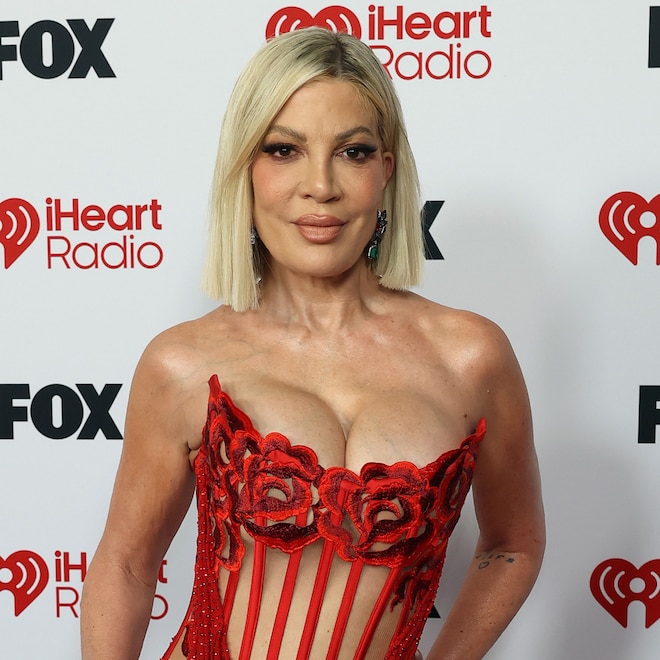 Tori Spelling at 2026 iHeartRadio Music Awards red carpet