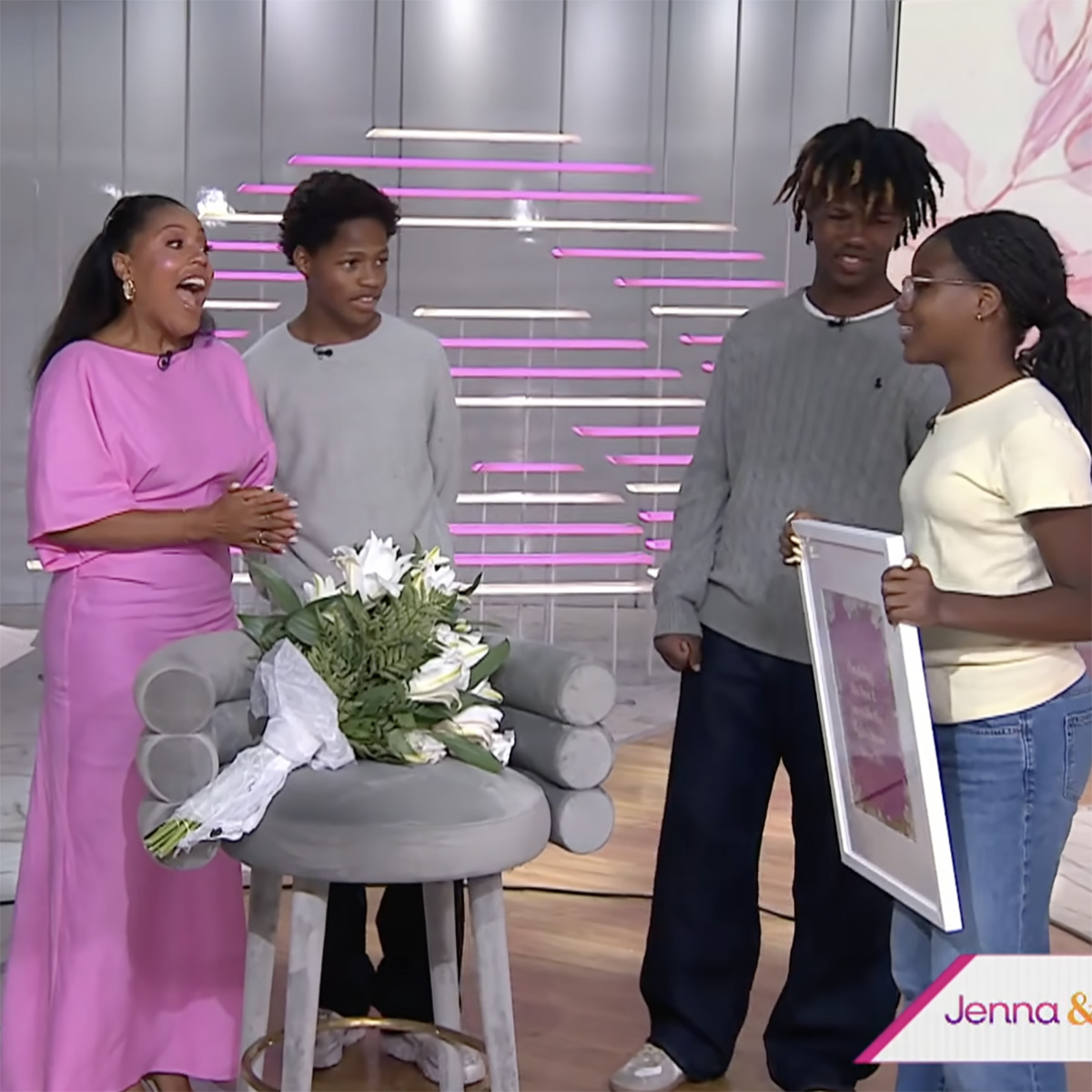 Sheinelle Jones’ 3 Kids Surprise Her at NBC