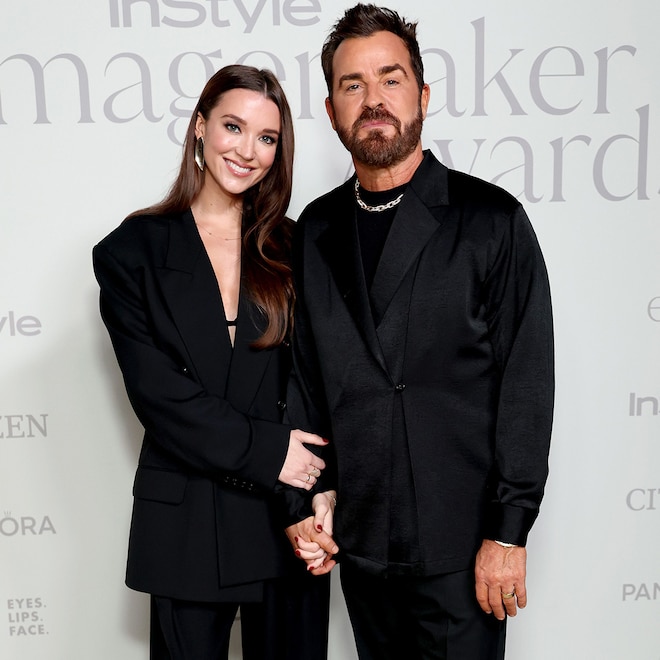 Nicole Brydon Bloom and Justin Theroux attend the InStyle Imagemaker Awards 2025 at a Private Residence on October 23, 2025 in Bel Air, California.