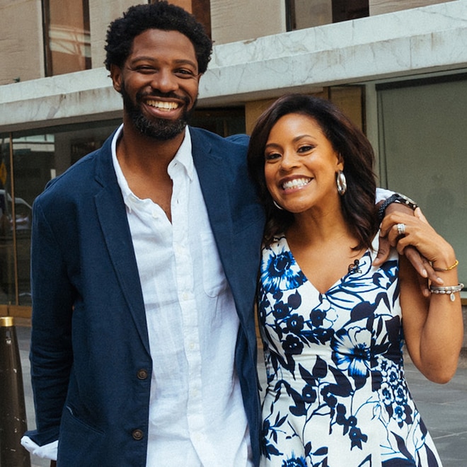 Sheinelle Jones and Uche Ojeh outside of Today in 2019