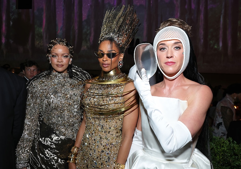 Rihanna, Ciara and Katy Perry attend the 2026 Met Gala celebrating Costume Art" Candid