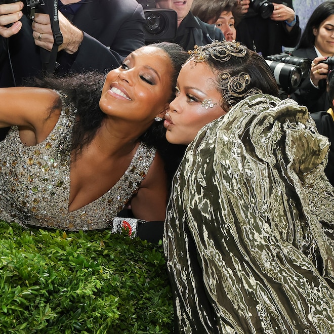 Sheinelle Jones and Rihanna attend the 2026 Met Gala celebrating "Costume Art"